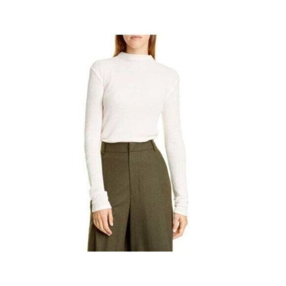 Vince Sweater Knit L Blush Pink Wool Blend Funnel Neck Lightweight Long Sleeve - Picture 2 of 11